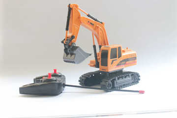 Excavator Truck Toy on white background
