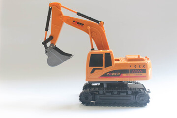 Excavator Truck Toy on white background