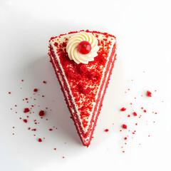 Romantic red heart candles with sweet berries and desserts on white background.