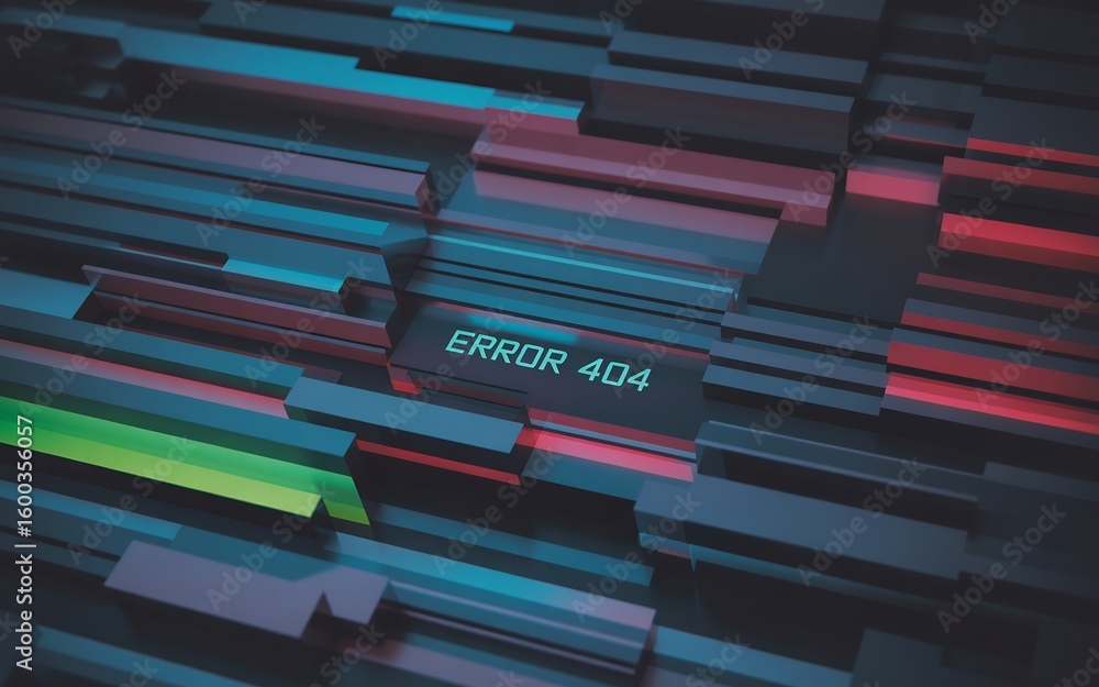 Poster error page not found abstract background, error code, website problem, internet connection issue