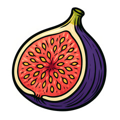 Cross-section of a ripe fig showing seeds and textures