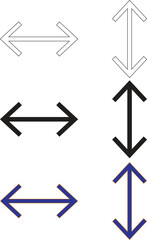 Arrow Icon Vector Set with Play Pause Next Buttons – Web Design Symbols, Various Arrow Head Shapes, UI Navigation Icons, Illustration Graphic