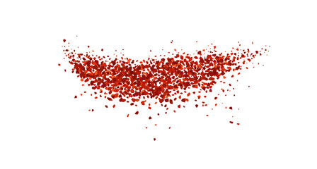 Red pepper powder scatter. Hot spice, paprika, chili. Realistic vector illustration isolated on white background.