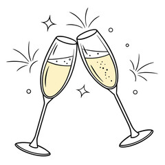 Champagne Toast Celebration glasses sparkling