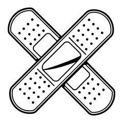 Crossed adhesive bandages medical symbol healthcare first aid
