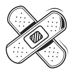 Crossed bandages medical symbol with dots and stripes healthcare