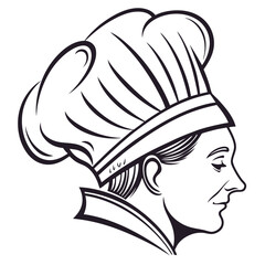 Chef head profile cooking