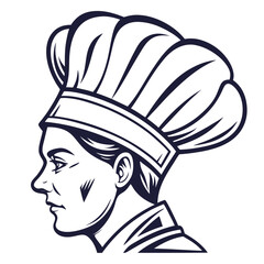 Chef profile in toque culinary cooking
