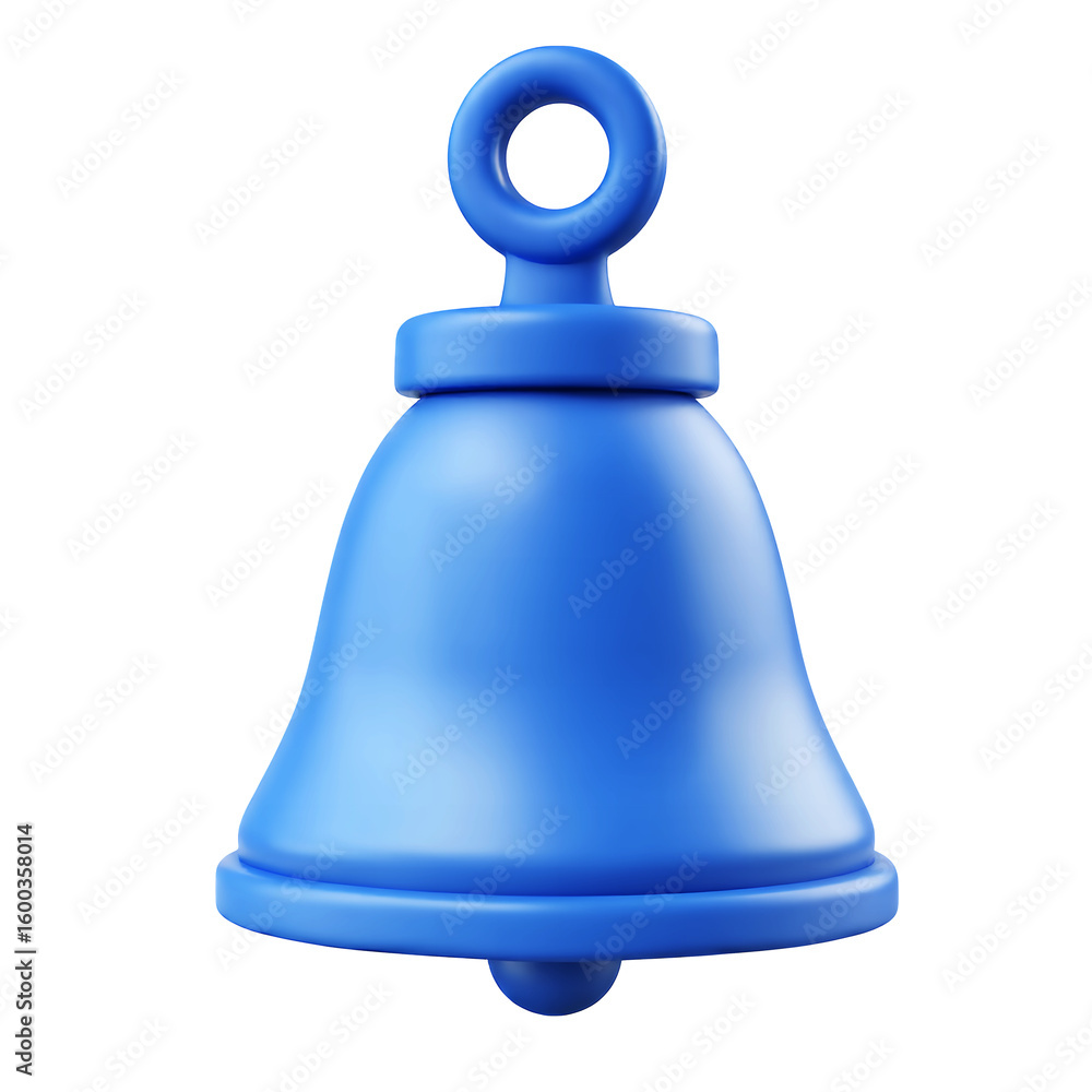 Aufkleber a blue bell with a loop on top set against in a simple illustration on transparent background
