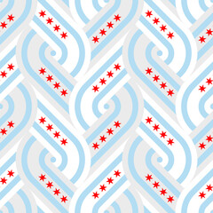 loop pattern of chicago flag. stripes background for decoration. vector illustration