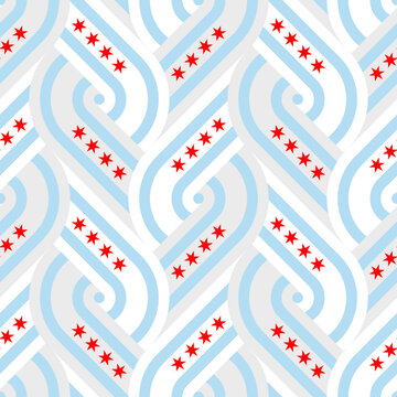 loop pattern of chicago flag. stripes background for decoration. vector illustration
