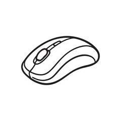 Computer Mouse line art minimalist vector digital sketch