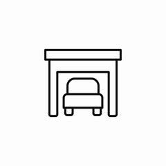 car parking garage icon sign vector