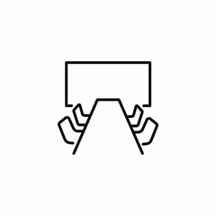 conference room table icon sign vector