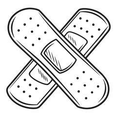 Crossed bandage medical healthcare