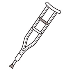 Crutch symbol for injury recovery medical mobility aid