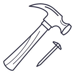 Hammer and nail construction tool