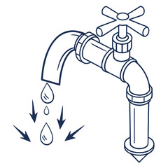 Dripping faucet water flow pipe drops