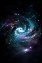 Fototapeta premium Spiral Galaxy With Colorful Nebulae