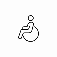 person in wheelchair icon sign vector