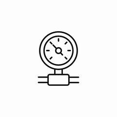 pressure gauge pipe icon sign vector