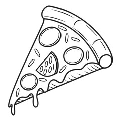 Melty cheesy pizza slice with pepperoni and olives cheese