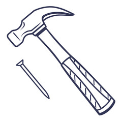 Hammer and nail tool construction building