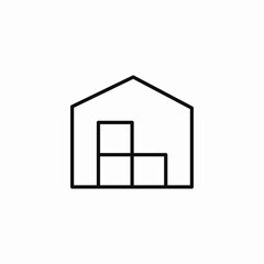 warehouse storage building icon sign vector