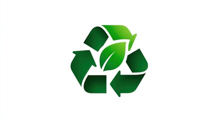 recycle symbol on white