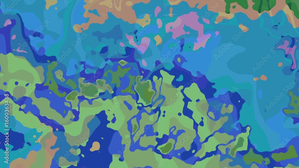 Poster turbulent swirling abstract colors - fluid dynamics with colorful swirling patterns