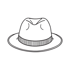 Fedora Hat line art elegant style classic fashion design