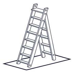 Ladder construction and elevation theme step ladder