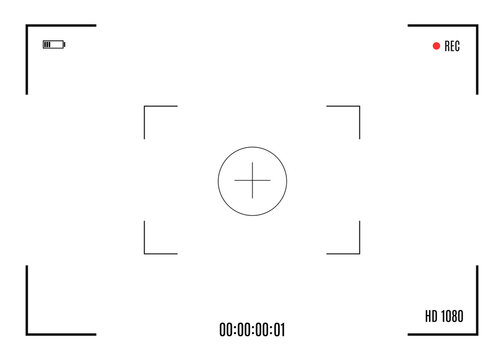 PNG background for cinematic production with camera photo view and zoom exposure overlay shows blank electronic display camcorder shutter snapshot frame and picture from surveillance or film

