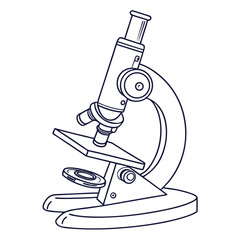 Microscope outline scientific instrument laboratory