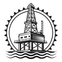 Offshore drilling rig structure waves circle energy