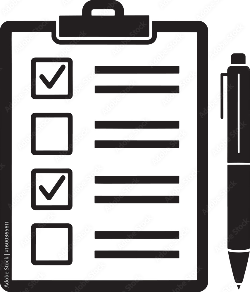 Aufkleber checklist with pen and checkmarks task list to do list