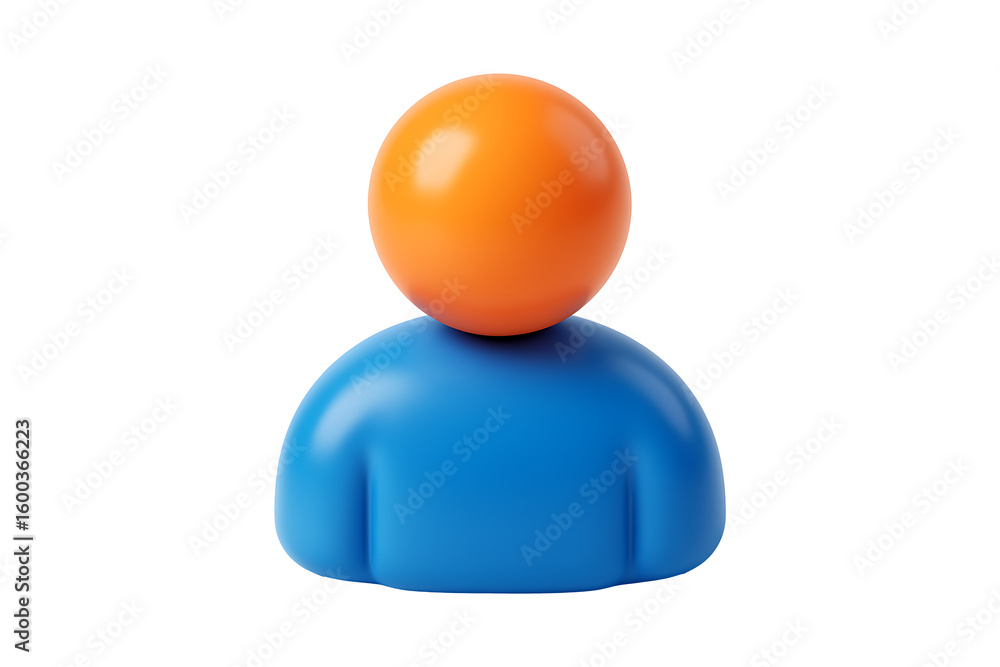 Poster 3d user profile icon isolated on a transparent background