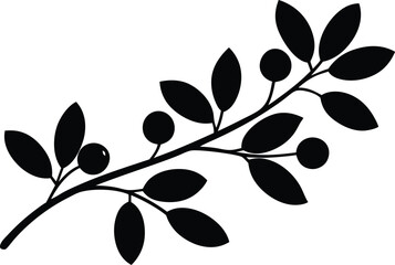  nature inspired cranberry branch silhouette vector illustration