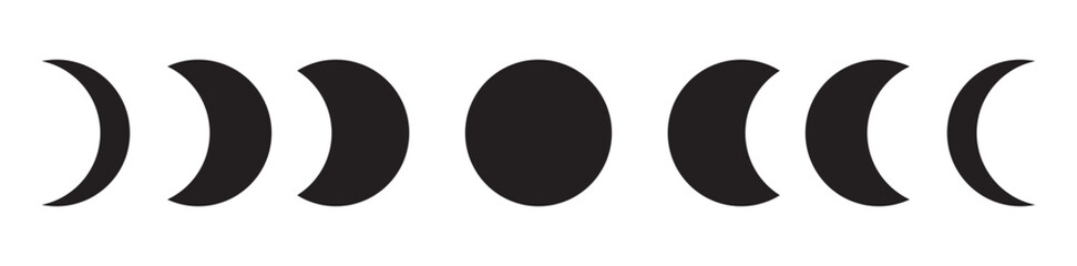 Moon Phase icon vector set. Mystic Celestial illustration sign collection