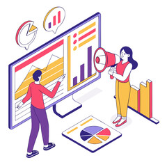 People analyzing colorful business data marketing analysis
