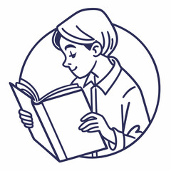 Person reading open book study