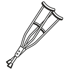 Simple black and white crutches medical mobility