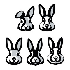 Fototapeta premium vector set of rabbits