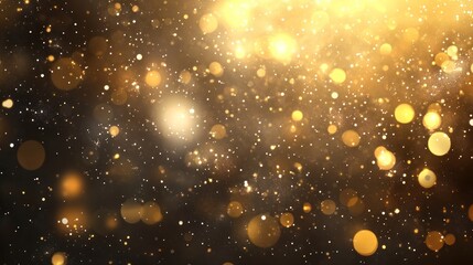 Obraz premium Golden Glittering Bokeh Background: A Luxurious and Festive Abstract Image