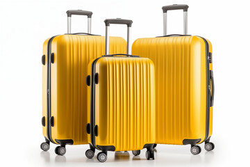 Single travel bag on modern yellow white background