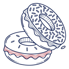 Two donuts with sprinkles and icing doughnuts sweet