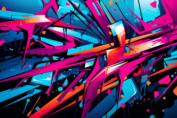 Vibrant graffiti, dynamic line energy and urban style background