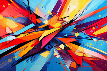 Vibrant graffiti, dynamic line energy and urban style background