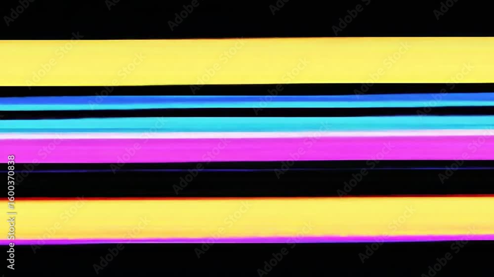 Fototapete colorful neon horizontal lines move across black background. this abstract loop animation is suitabl