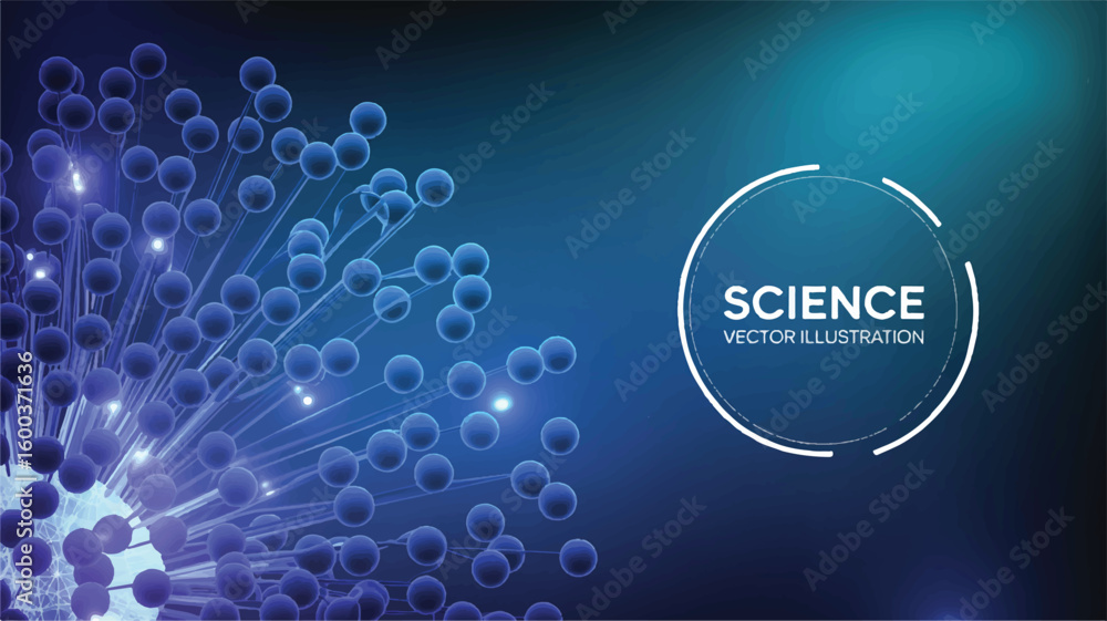 Poster molecular illustration: a captivating science illustration showcases intricate molecular structures.